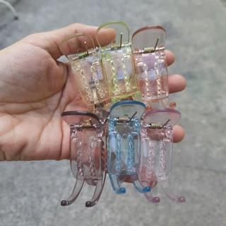 Kẹp tóc 3 răng đầu bầu màu trong (màu ngẫu nhiên)