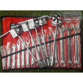 Bộ cờ lê YETI USA STAND 14 cây (8mm_24mm) + Bộ Tip T Top 5 cây(8,10,12,13,14mm)