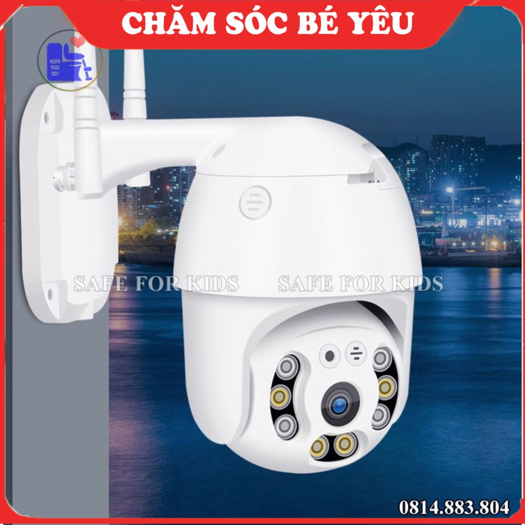 Camera Ngoài Trời Xoay 350 Độ, Camera Giám Sát Ban Đêm Hồng Ngoại Kết Nối Điện Thoại Máy Tính