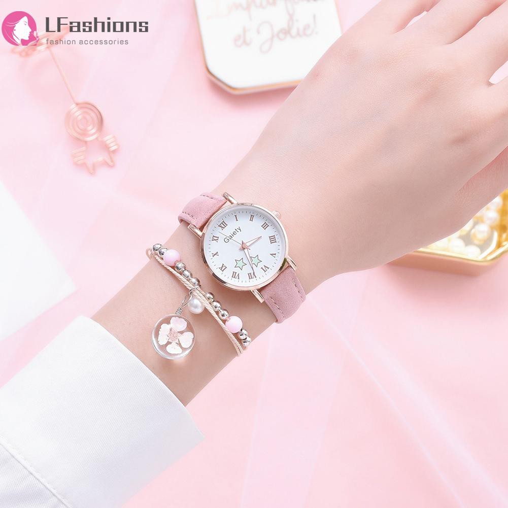 1 Bộ Đồng Hồ Analog Máy Quartz Mặt Tròn Phát Quang Cho Nữ