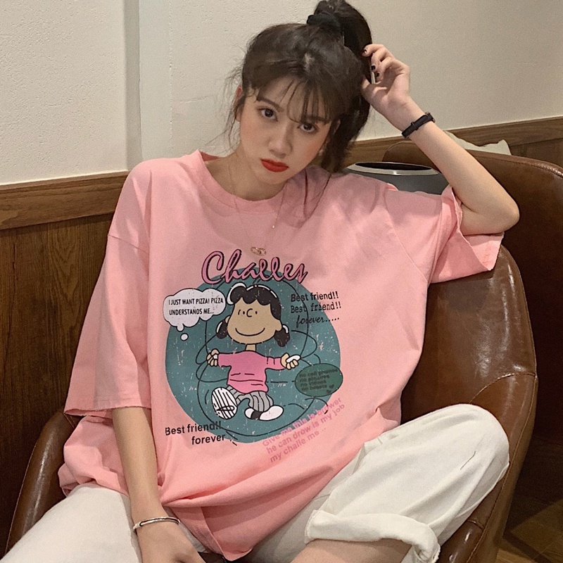 NRVP Áo Thun Cotton Tay Ngắn Cổ Tròn Màu Trơn Thời Trang Dành Cho Nữ