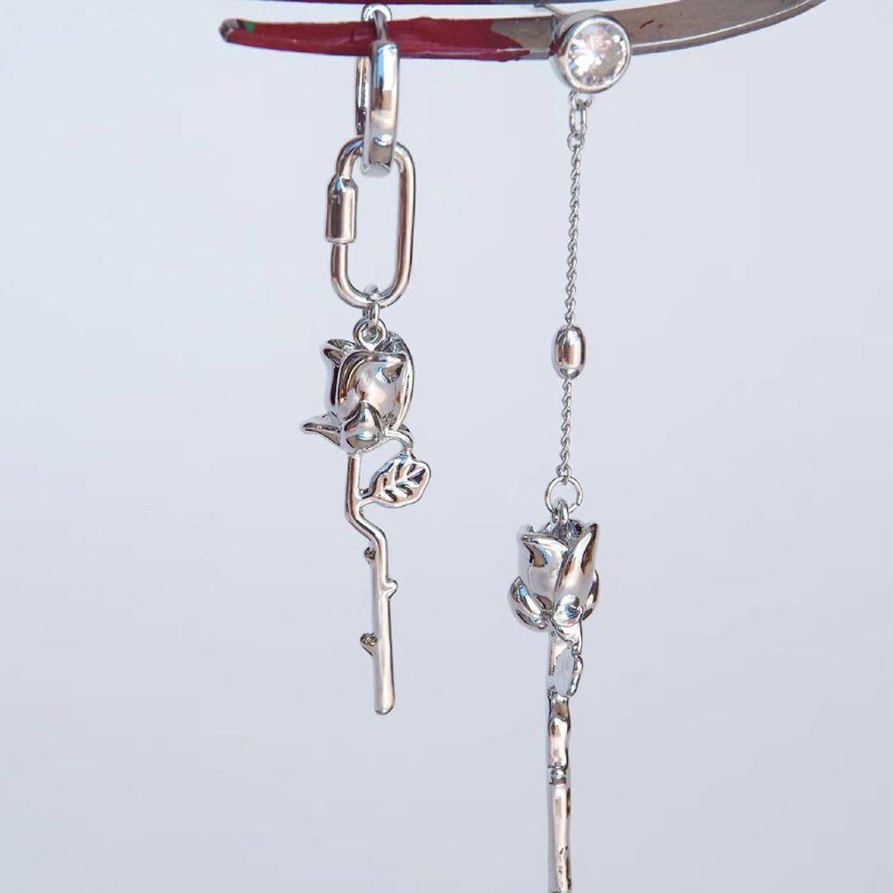 Bông Tai Dáng Dài Hình Hoa Hồng Phong Cách Retro Thời Trang Cho Nữ