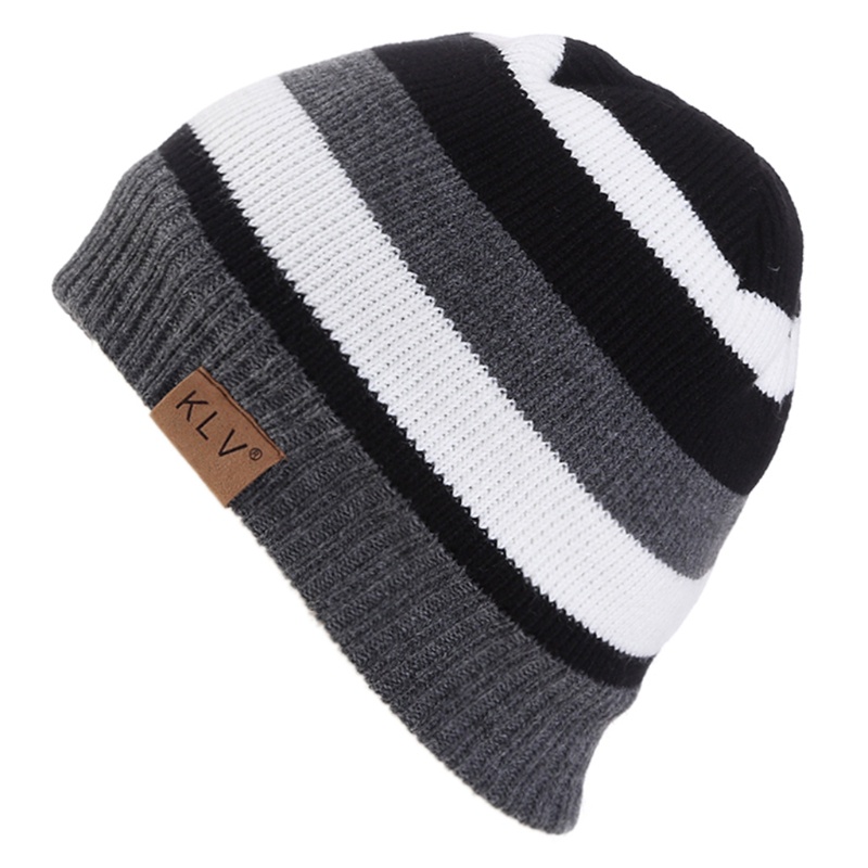 Mũ Beanie Dệt Kim Dày Dặn Họa Tiết Kẻ Sọc Thời Trang Mùa Đông Cho Nam Và Nữ