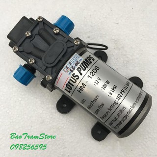 Máy bơm tăng áp mini 12v tự ngắt 100w 8l/p lotus pumps hm-1208
