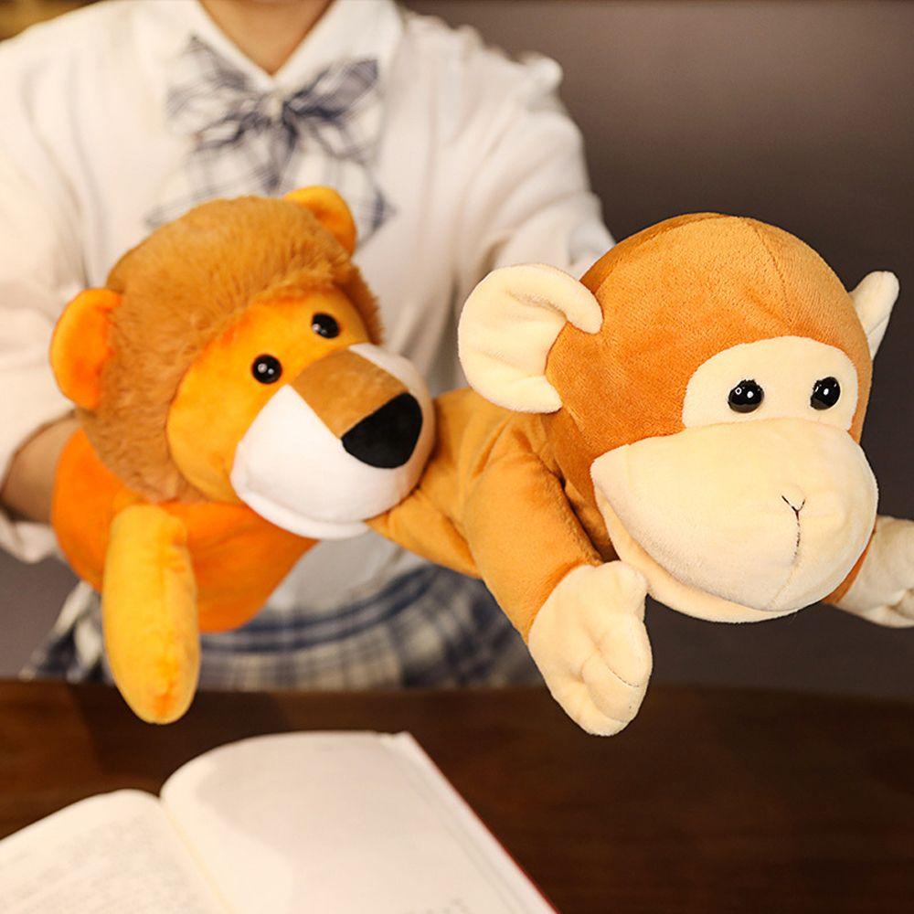1 Con Rối Đeo Tay Hình Sư Tử / Chó / Voi Nhồi Bông Đáng Yêu Cho Bé