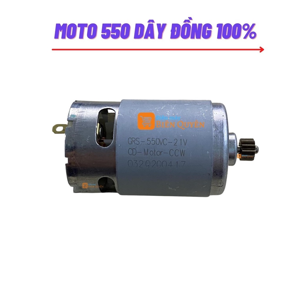 Mo to 550 dùng cho khoan pin và động cơ chổi than chạy 12V