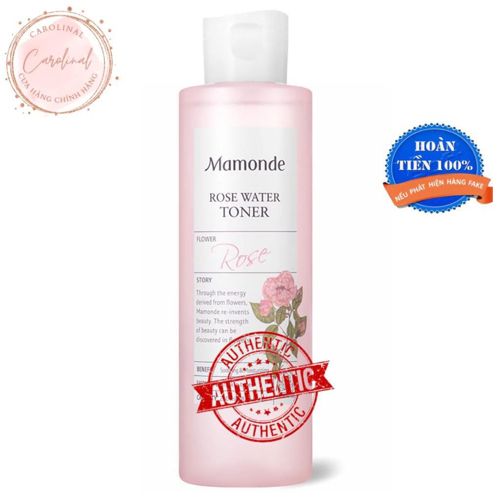 Nước hoa hồng [Dùng là mê-Hàng Auth] Nước hoa hồng dưỡng da cung cấp độ ẩm Mamonde Rose Water Toner Hàn Quốc 250ml