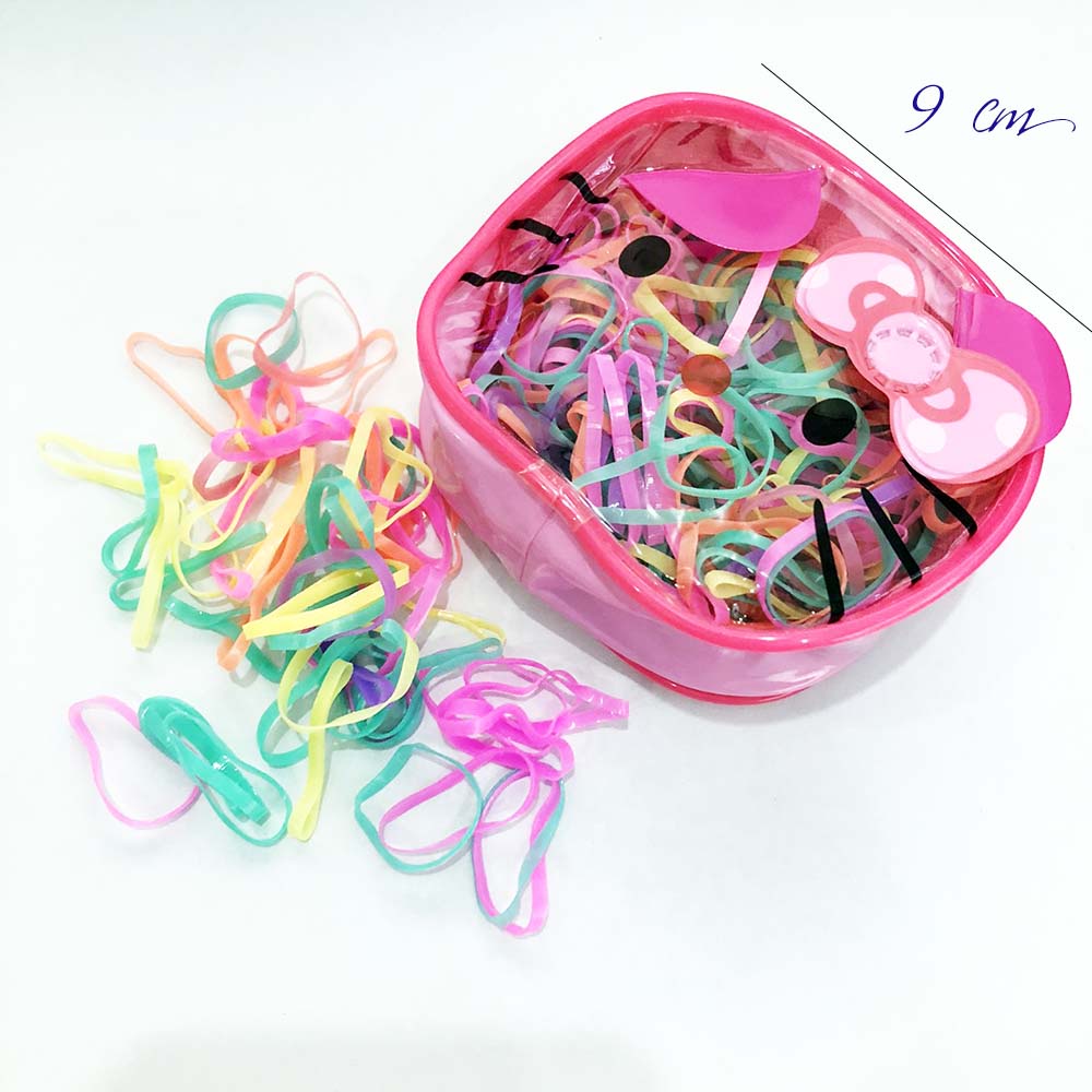 Túi thun cột tóc màu kèm túi nhựa có dây kéo DTOnline