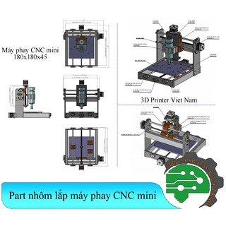 Bộ part nhôm lắp máy CNC mini