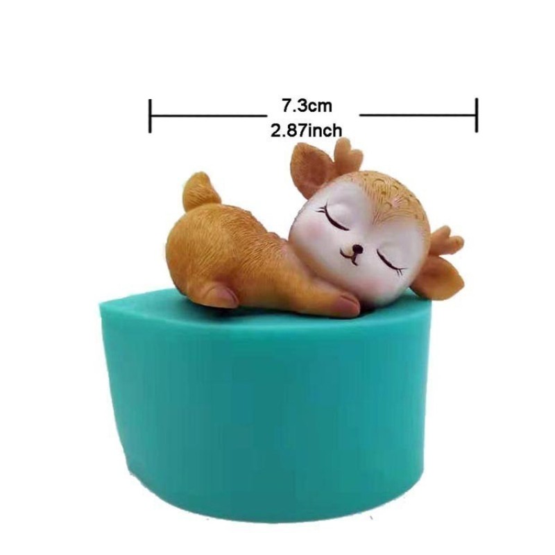 Khuôn Silicon Tạo Hình Con Nai 3d Trang Trí Bánh