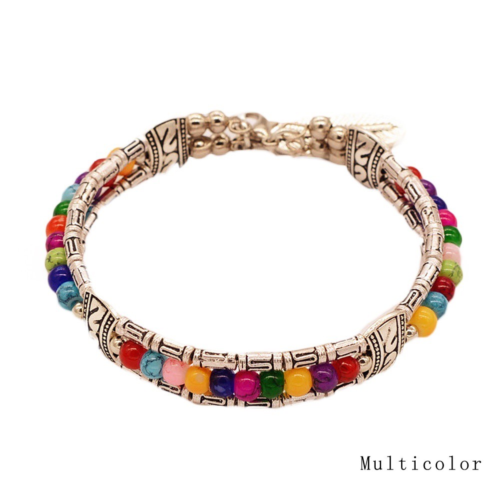 Vòng tay hợp kim họa tiết hình lông vũ phong cách Tây Tạng cá tính trẻ trung | BigBuy360 - bigbuy360.vn