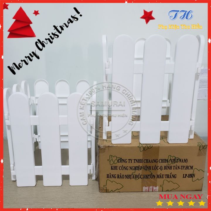 Hàng Rào Nhựa Lắp Ghép Trắng Cao Cấp Trang Trí Cây Thông Noel, Cây Cảnh, Vườn Hoa Cao 22 - 30cm ( Ảnh Thật )