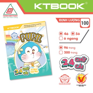 Gói 10 cuốn Tập Học Sinh Cao Cấp Chuyên Rèn Chữ Đẹp 24 Chữ Cái KTBOOK giấy trắng không lem ĐL 100 gsm - 96 trang