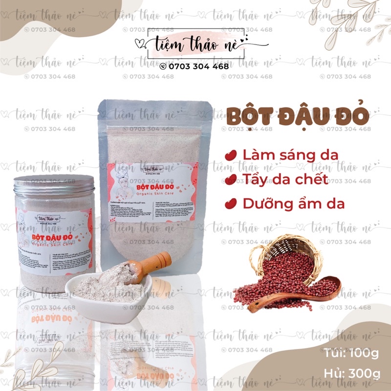 Bột đậu đỏ nguyên chất 100%, lành tính an toàn, trắng da tẩy da chết hiệu quả | BigBuy360 - bigbuy360.vn