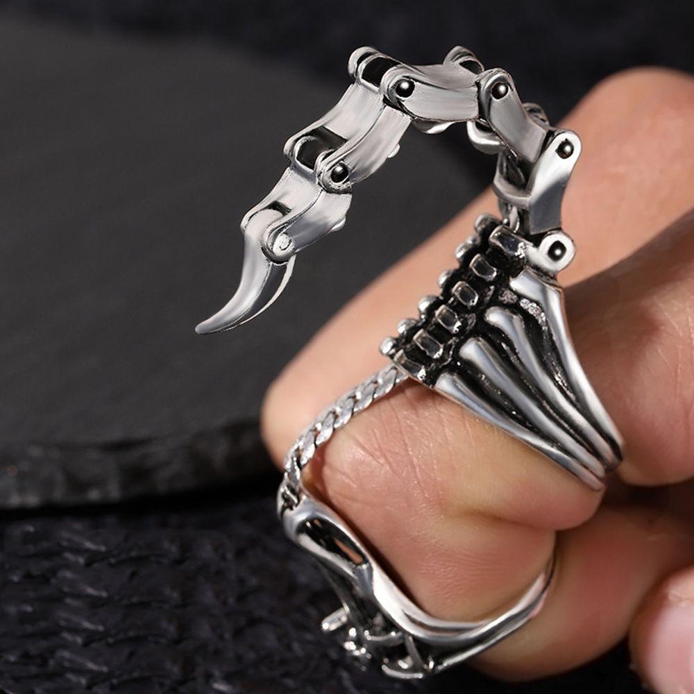 Fallforbeauty Nhẫn Hình Bọ Cạp / Đầu Lâu Phong Cách Hip Hop Vintage Cá Tính Thích Hợp Làm Quà Valentine