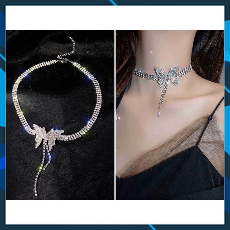 Mẫu Mới VÒNG CỔ / CHOKER ĐÁ MẶT BƯỚM SANG CHẢNH HÀNG LOẠI 1 CAO CẤP Ảnh Thật, Hàng Có Sẵn