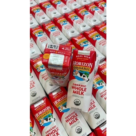 2024 Sữa tươi hữu cơ nguyên kem Horizon Organic Mỹ dạng nước 236ml bay air thùng 18h)