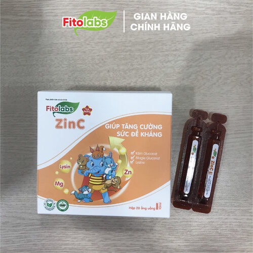 Thực Phẩm Bổ Sung Kẽm Fitolabs ZinC Cho Bé Giúp Tăng Sức Đề Kháng, Kích Thích Ăn Ngon, Hấp Thu Tốt Hộp 20 Ống FITO10