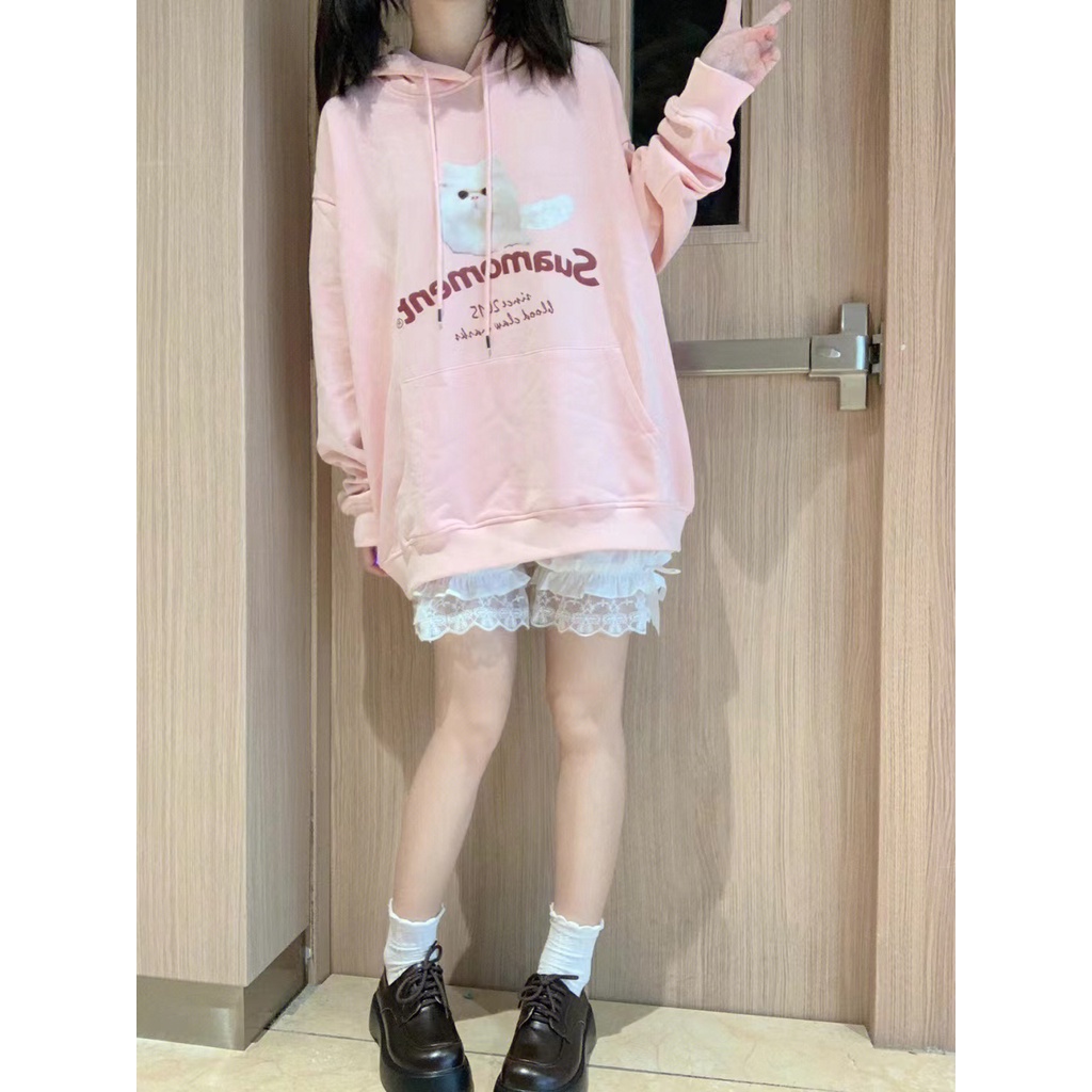 HIIXIIVI Áo Hoodie Tay Dài Oversize In Họa Tiết Phong Cách Hàn Quốc Kiểu Mới Cho Nam / Nữ