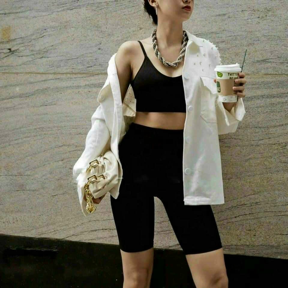 Quần Legging lửng LG01 Minttea cạp chun vải thun cao cấp nâng mông co giãn 4 chiều đen S-M-L-XL | BigBuy360 - bigbuy360.vn