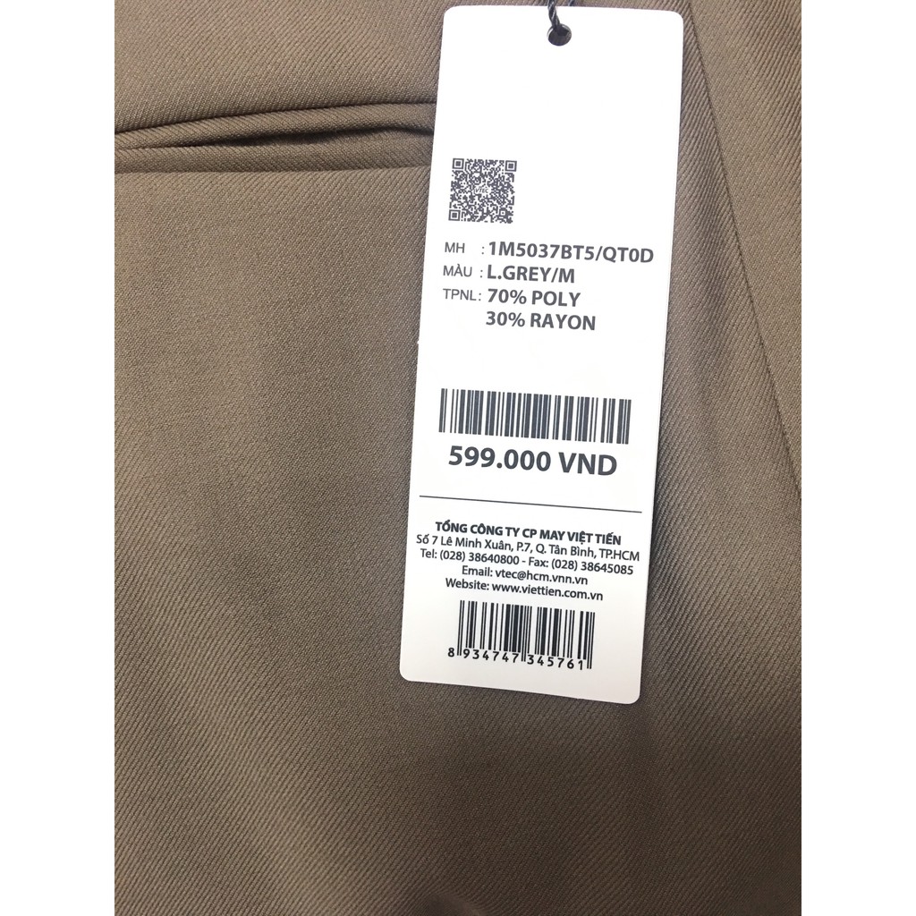 XẢ QUẨN LẺ SIZE - Quần âu Việt Tiến không ly  size 34-35