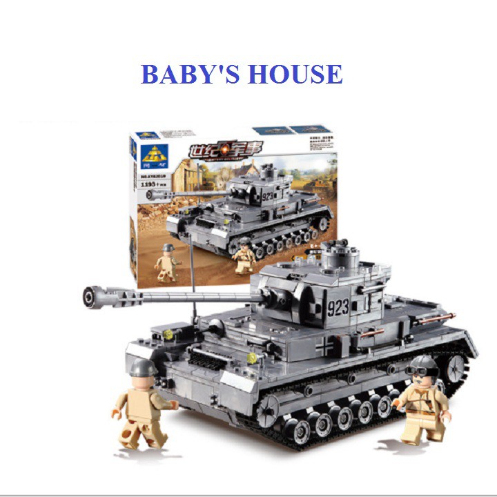 Bộ đồ chơi lắp ráp, xếp hình kiểu lego 1193 mảnh ghép xe tăng 82010