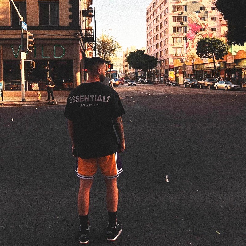 FEAR OF GOD FOG ESSENTIALS Wide Neck T-shirt With Short Sleeve Reflective Pattern 3m Unique