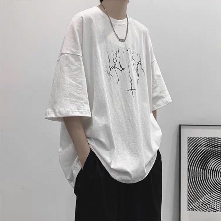 Áo thun nam nữ unisex tay lỡ LF 84, áo phông tay lỡ unisex form rộng oversize streetwear