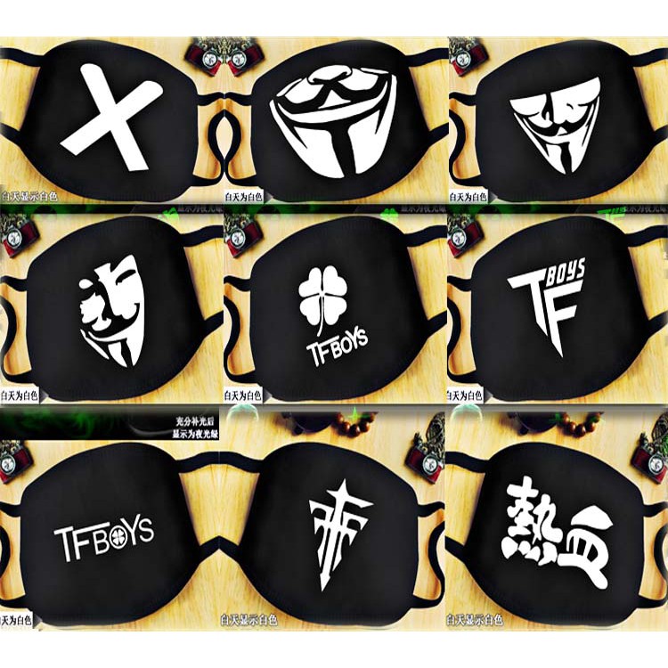 Khẩu trang in hình hacker anonymous màu đen vải cotton chống bụi độc đáo Anime/Manga thiết kế sáng tạo | BigBuy360 - bigbuy360.vn