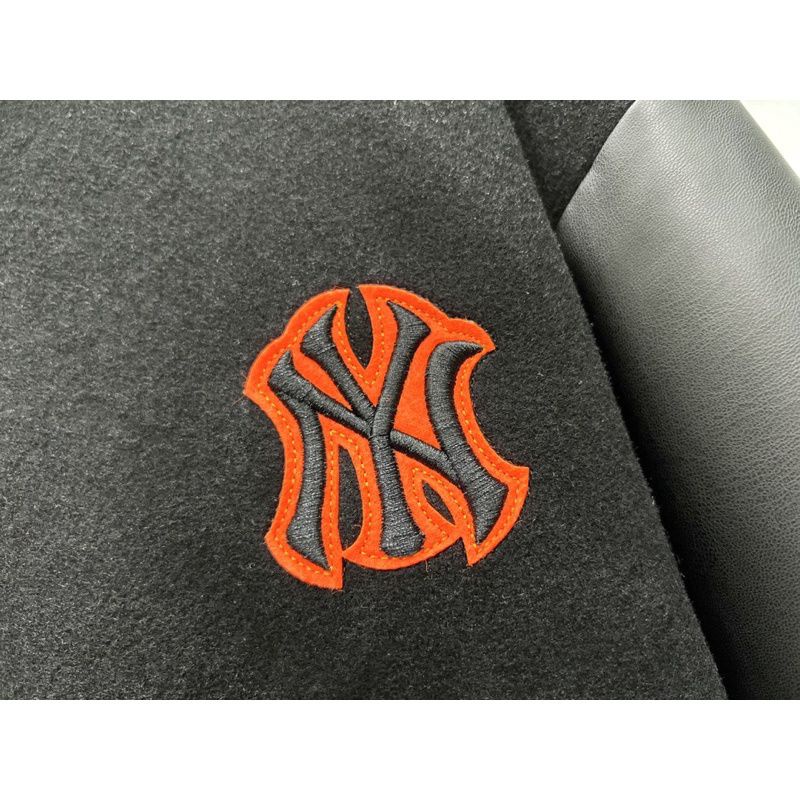 0Áo varsity jacket M.L.B NY dạ dày dặn phối tay da,Áo bomber dạ form rộng nam