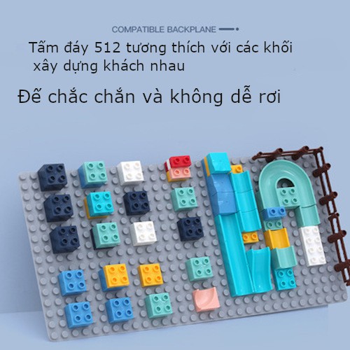 Bộ xếp hình Duplo 252 chi tiết trượt chạy bằng pin cho bé có kèm tấm đáy