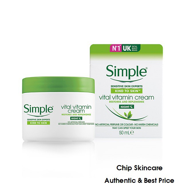 [Bill Anh] Kem Dưỡng Da Ban Đêm VITAL VITAMIN SIMPLE 50ml Chip Skincare