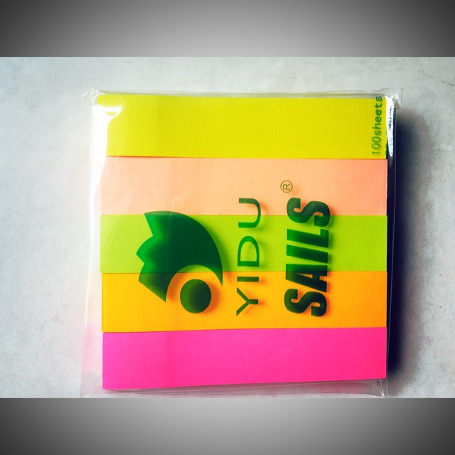 Giấy note dạ quang 5 màu - 1 xấp