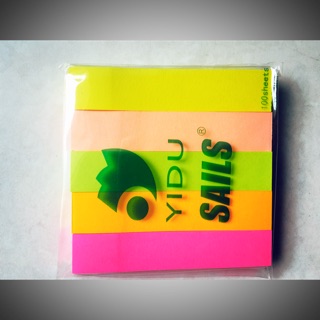 Giấy note dạ quang 5 màu - 1 xấp
