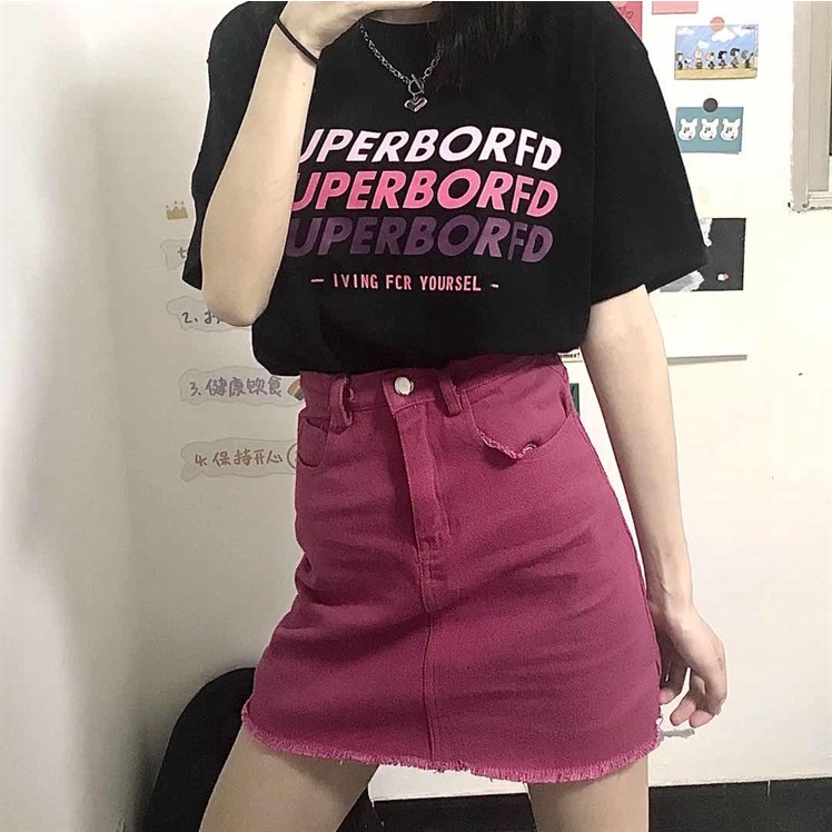 Áo Thun Tay Ngắn Cổ Tròn Dáng Rộng In Họa Tiết Thời Trang Mùa Hè Hàn Quốc Cho Nữ