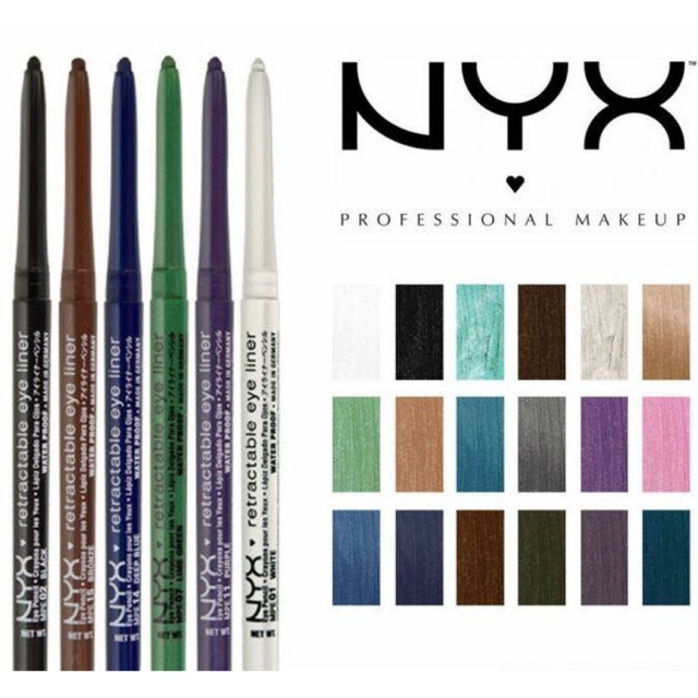 Chì sáp vẽ mắt dạng vặn NYX Retractable EyeLiner, sáp mềm lên chuẩn và đều, nhiều màu