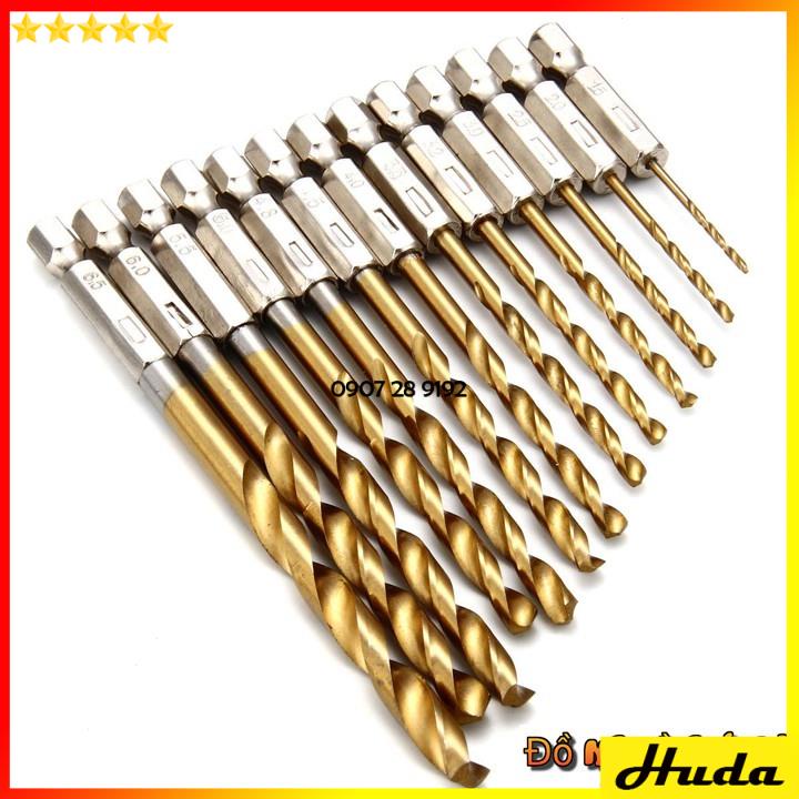 Bộ 13 mũi khoan sắt cho máy khoan bắn vít chân lục giác