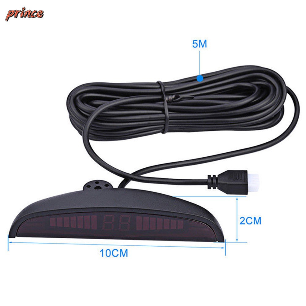 Auto Reverse Radar Black 4 Parking Sensors Universal Car Reverse Radar LED Display 4 Parking Sensors Portable