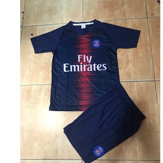 Quần áo đá bóng trẻ em clb PSG xanh đen sân nhà 2018- ảnh thực tê