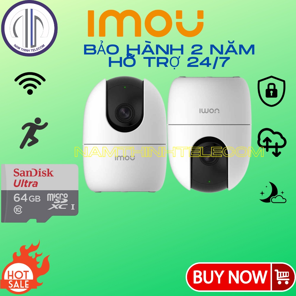 Camera không dây IMOU A22EP 2mp A42EP 4mp xoay 360 độ, báo trộm đàm thoại 2 chiều hàng chính hãng