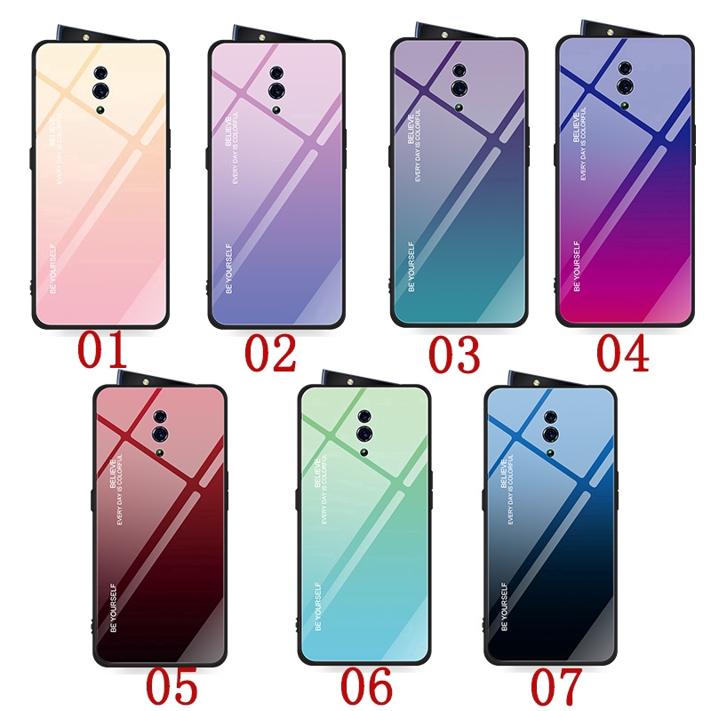 Ốp điện thoại mặt kính cường lực màu Gradient dành cho OPPO F11/Pro/Reno 10x zoom