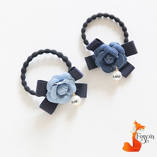 Cột tóc handmade cao cấp phong cách Hàn Quốc Foxy BT0180 (xanh dương)