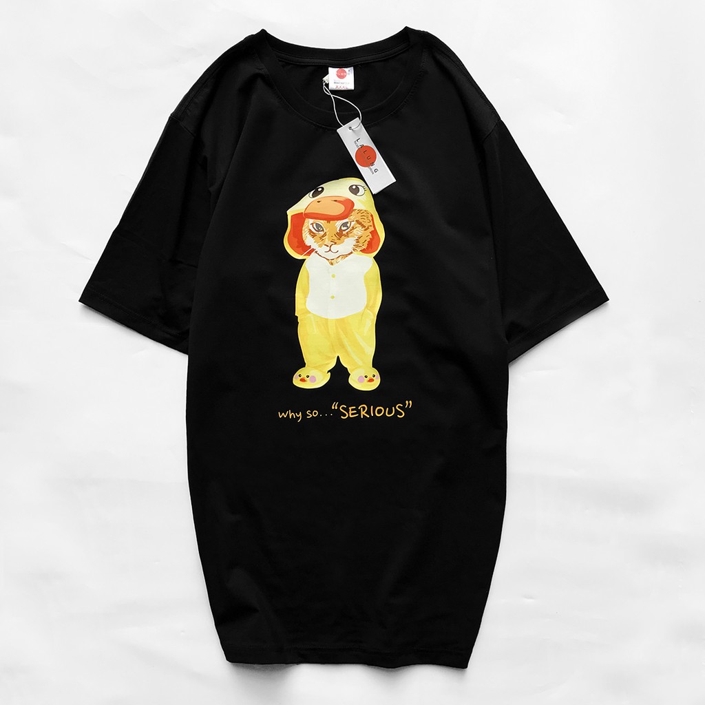 Áo Phông Cotton Hoạ Tiết Mèo Vịt Mã 1098