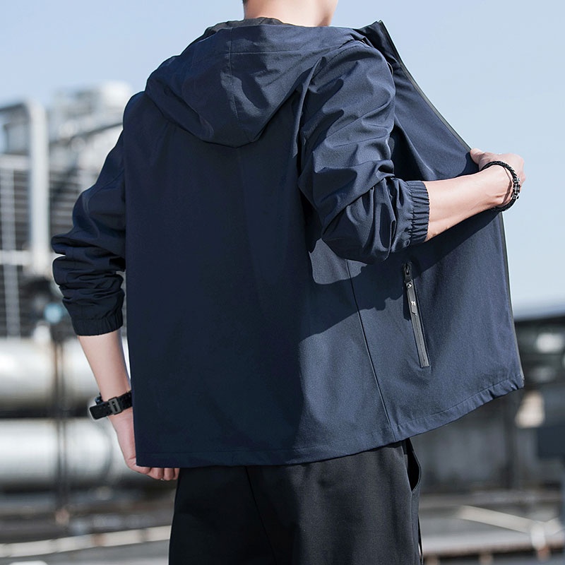 Áo Khoác Thể Thao Có Mũ Trùm Phong Cách Hàn Quốc Mới Cho Nam