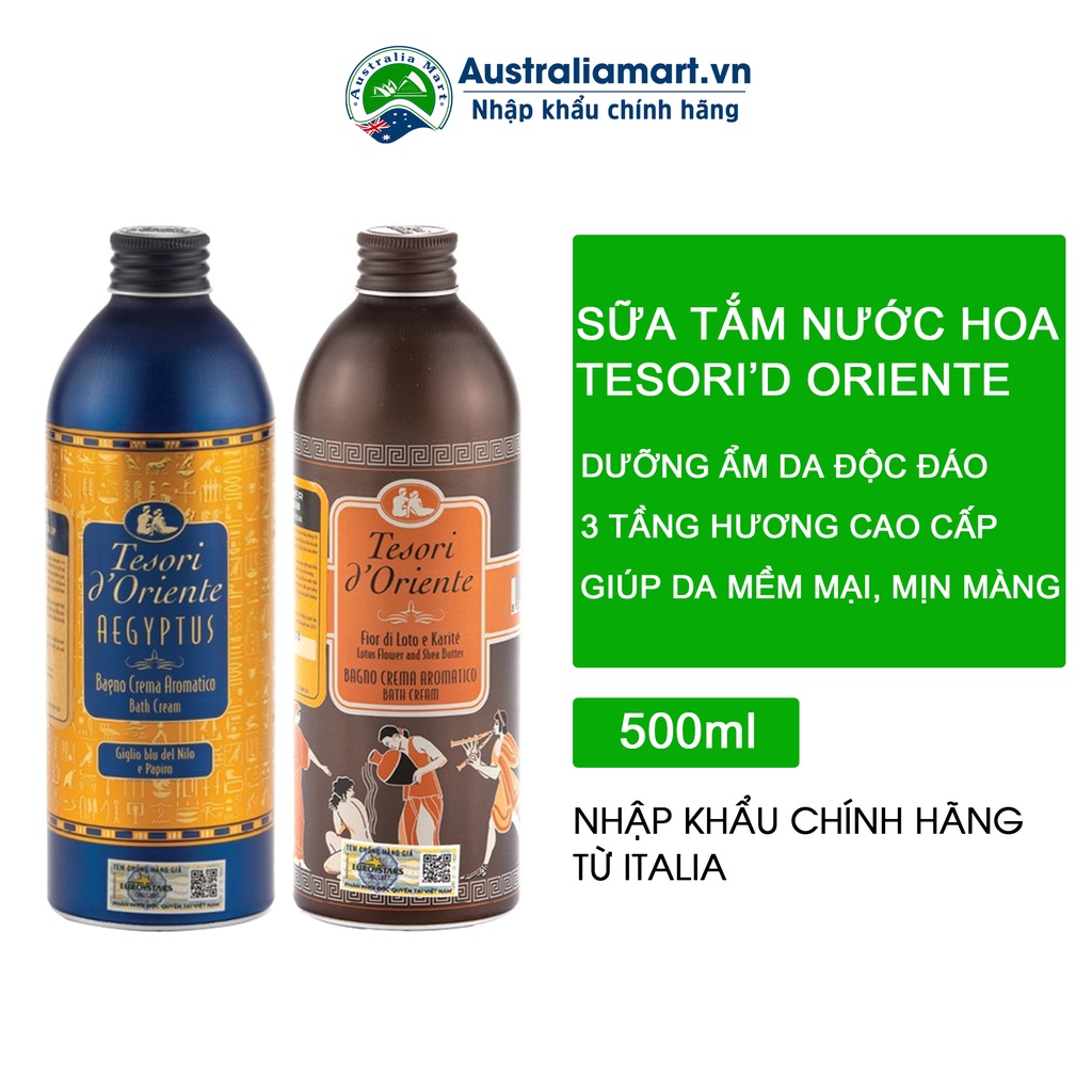 Sữa tắm xích trắng da, hương nước hoa 500ml | Tesori D’Oriente Cao cấp Italia | Hàng Chính Hãng