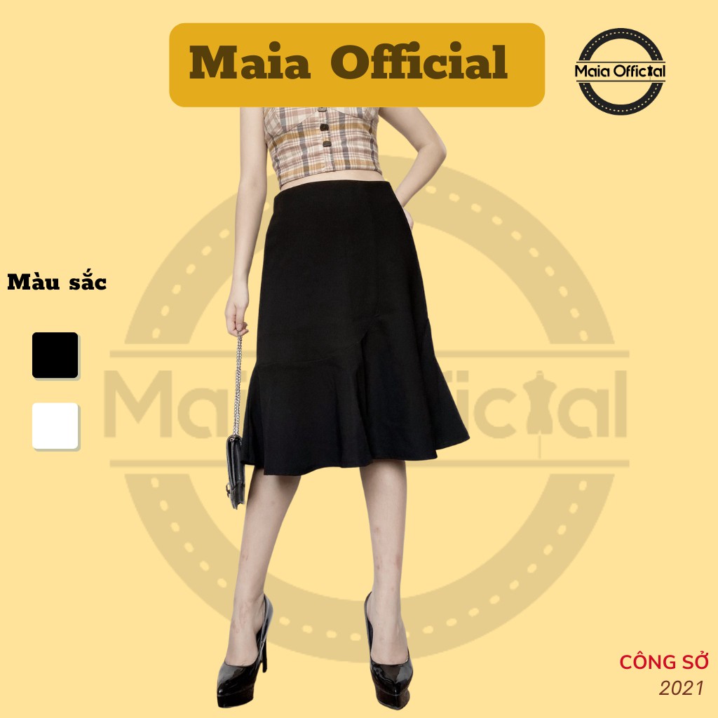 Chân váy công sở Maia Official (2 màu), kiểu đuôi cá, cách điệu, khóa kéo sau lưng CV502 | BigBuy360 - bigbuy360.vn