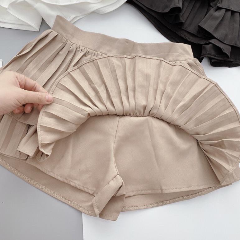 Chân Váy Xếp Ly Ngắn 2 Tầng Màu Nude Hàng Cao Cấp Loại 1 Siêu Hót Freeship, Váy Tầng Ngắn Xếp Ly Xòe Siêu Xinh Mới | BigBuy360 - bigbuy360.vn