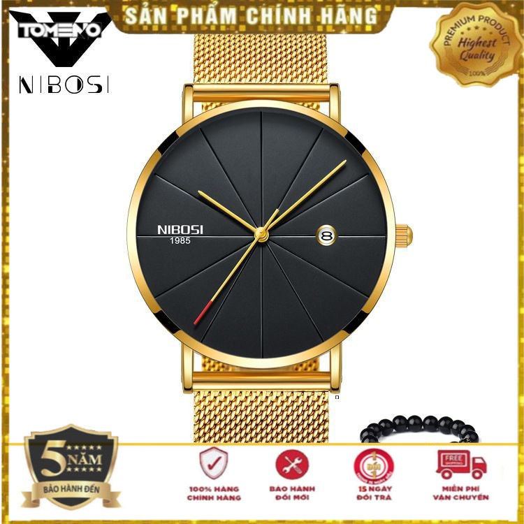 (FULL BOX + Tặng Pin + Vòng Tỳ Hưu) Đồng Hồ Nam Nibosi 1985 Doanh Nhân TOP STORE