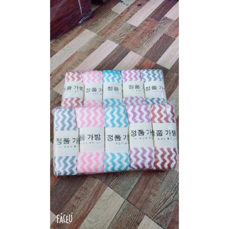 ⚡️𝐅𝐑𝐄𝐄 𝐒𝐇𝐈𝐏⚡️ Khăn Mặt Lông Cừu Xuất Hàn Vân Kẻ Sọc (MẪU T5 KẺ SỌC)