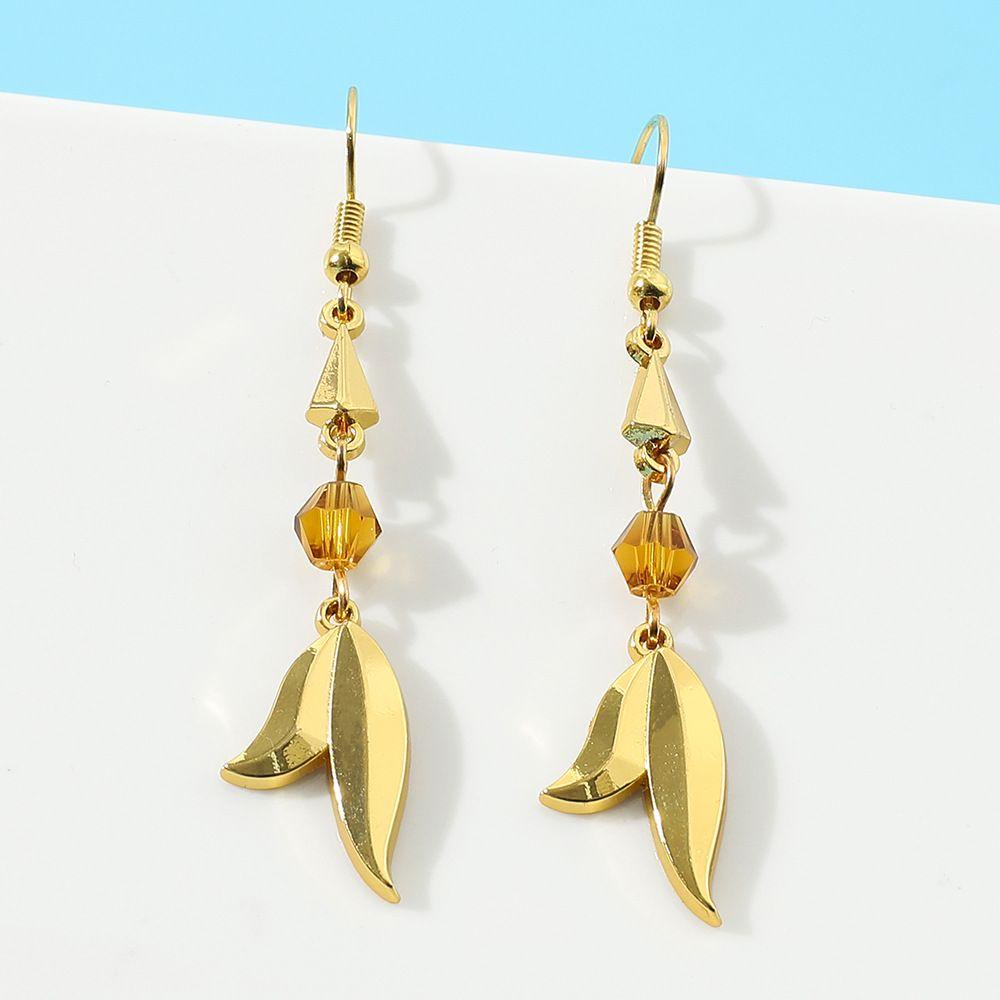 JARRED Bông Tai Dạng Vòng Hình Chiếc Lá Thời Trang Cho Nữ